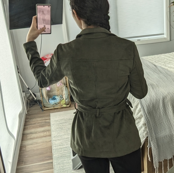 Free Generation Los Angeles Olive Green Suede Jacket - Picture 7 of 7